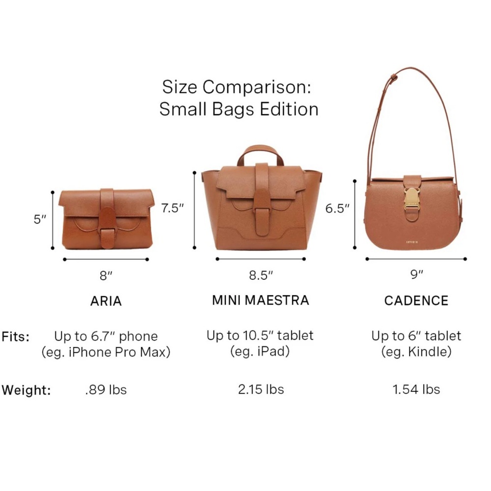 NWT Senreve Cadence Crossbody in pebbled chestnut with gold hardware - Picture 11 of 12